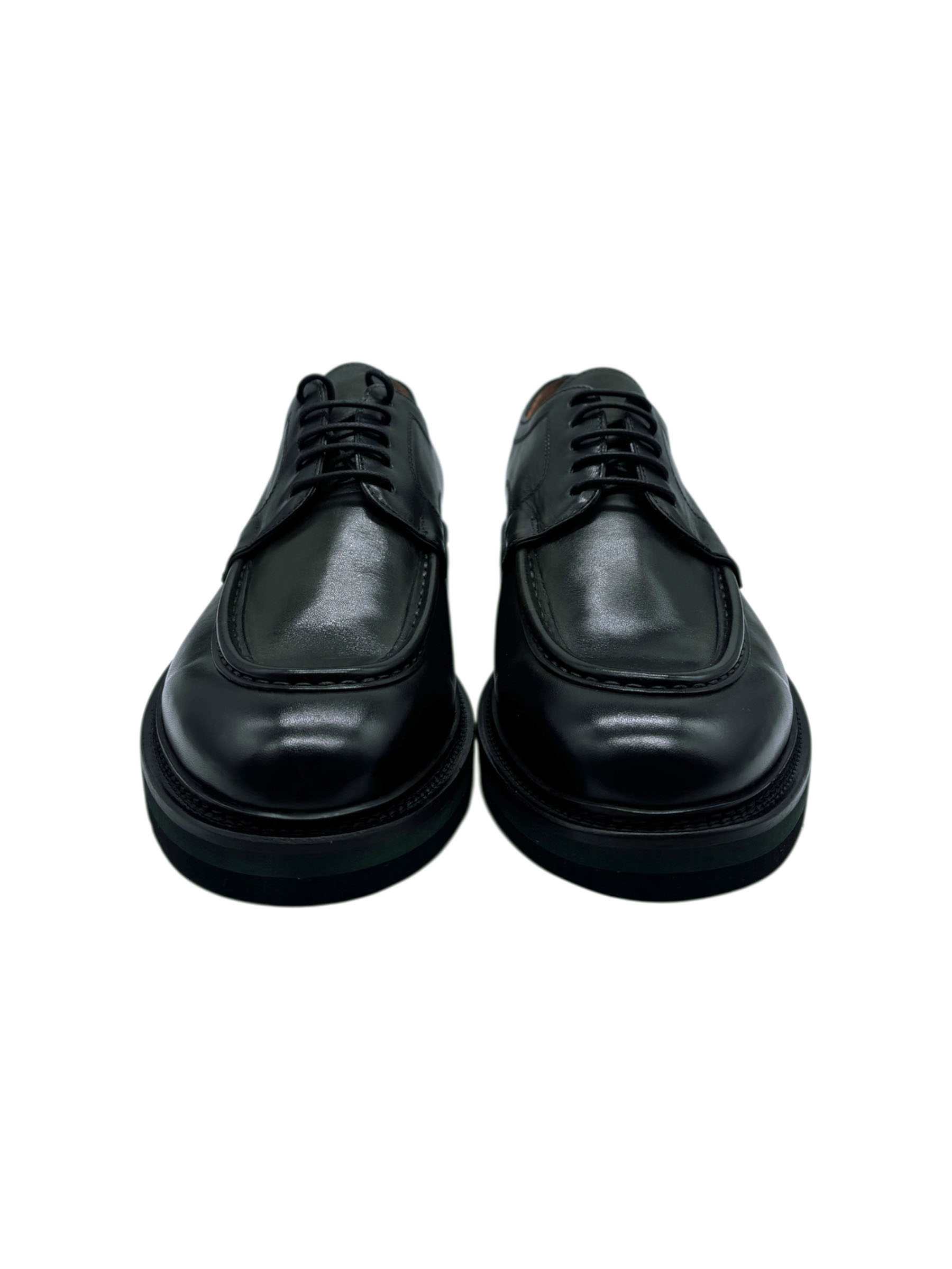 Brecos - Scarpe derby uomo in pelle verde - 42 - immagine 2