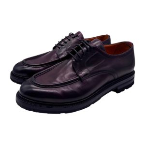Brecos - Scarpe derby uomo in pelle color vino - 42