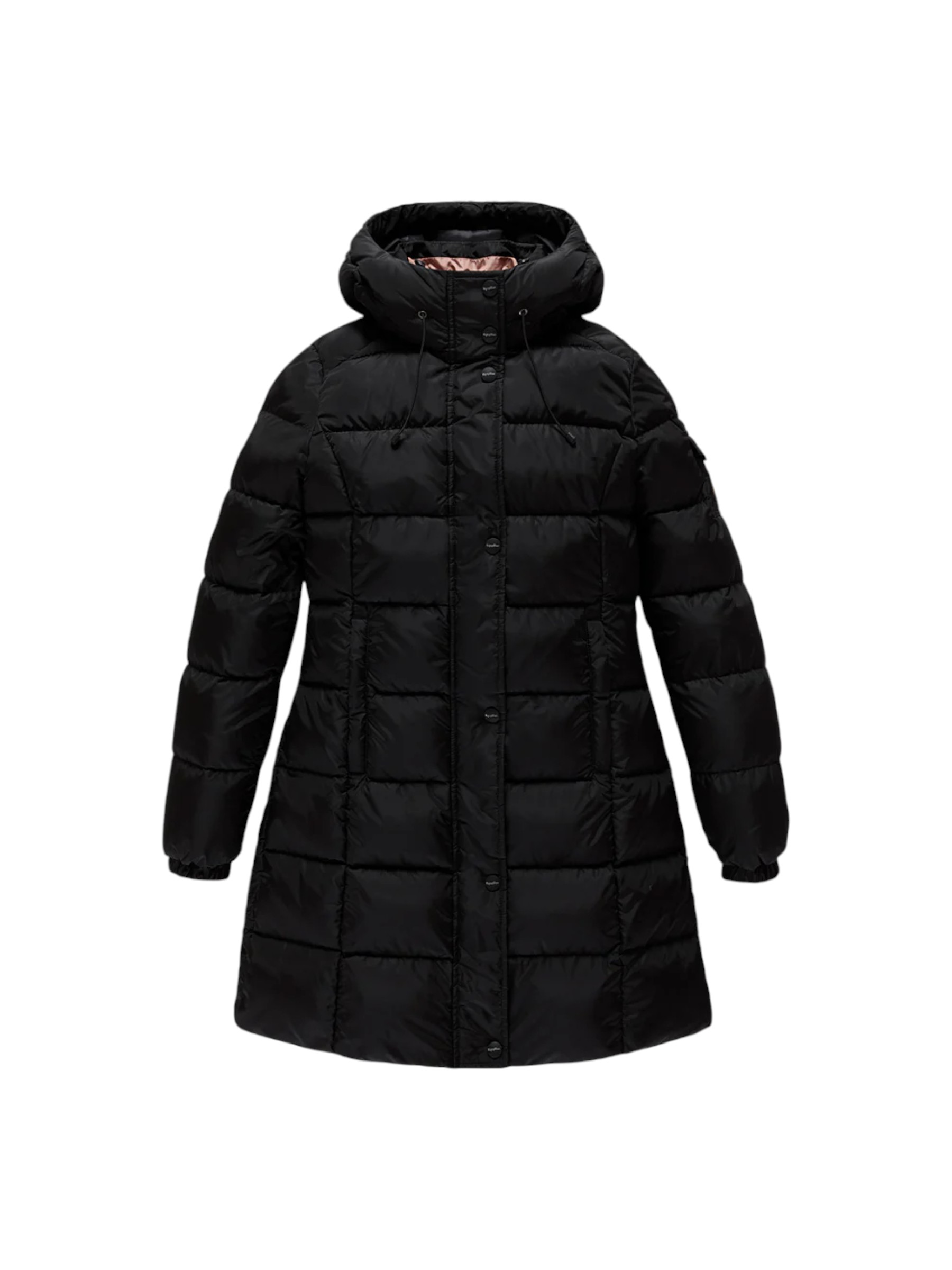 Refrigiwear - Piumino nero donna con cappuccio - XS