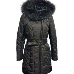 Raphael - Giubbotto nero donna con collo in murmasky - 44