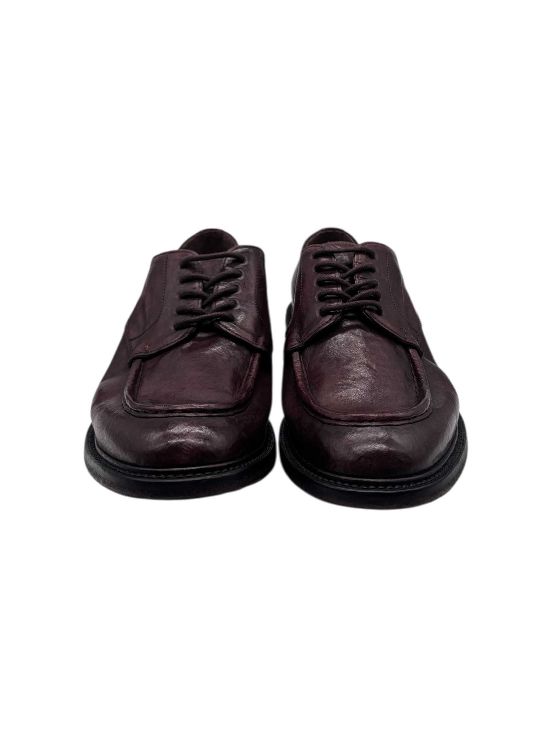 Brecos - Scarpe stringate uomo in pelle spazzolata testa di moro - 42 - immagine 2