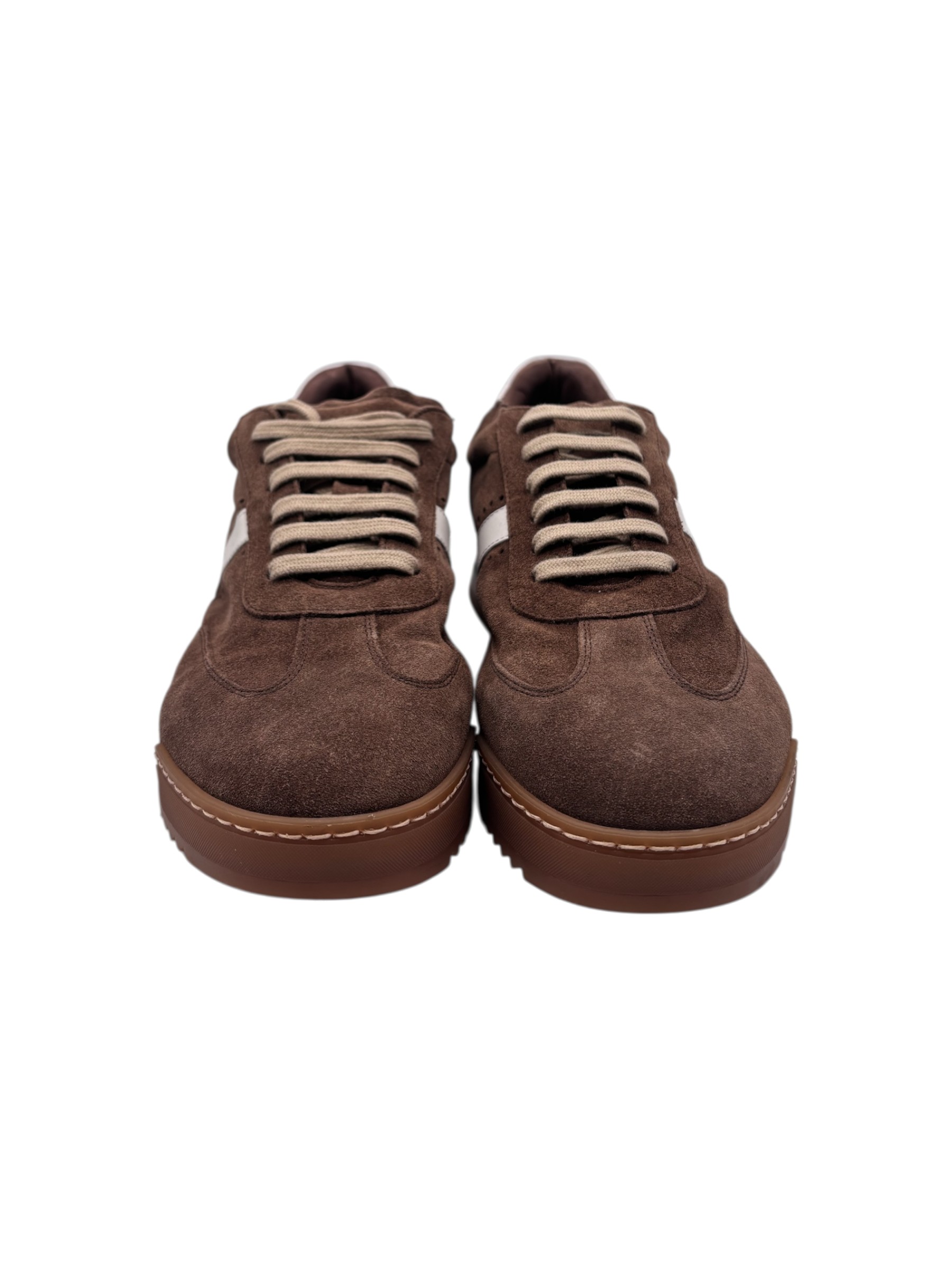 Brecos - Sneakers uomo in pelle scamosciata tabacco – 42 - immagine 2