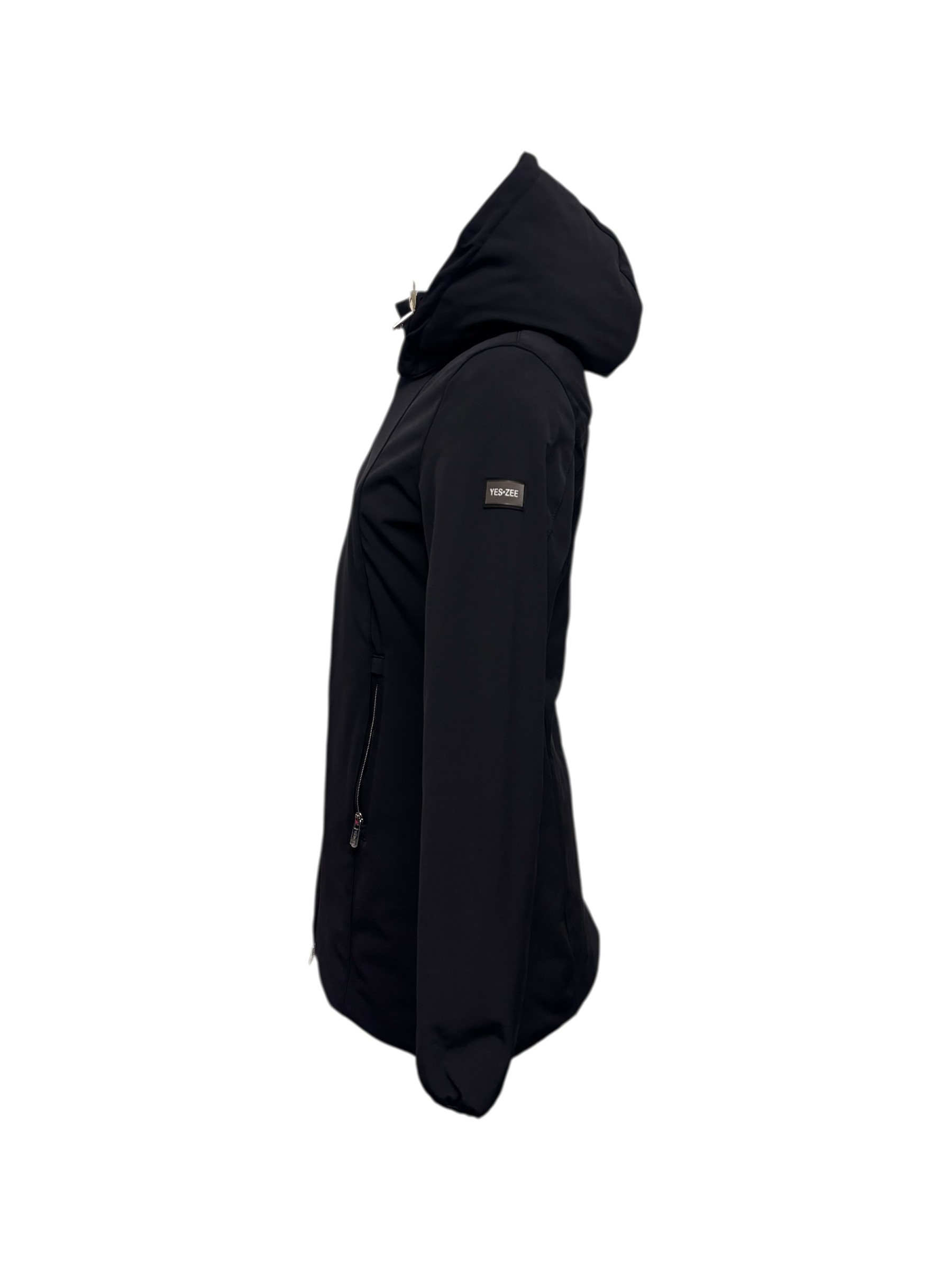Yes Zee - Giubbotto nero lungo donna in softshell - L - immagine 2