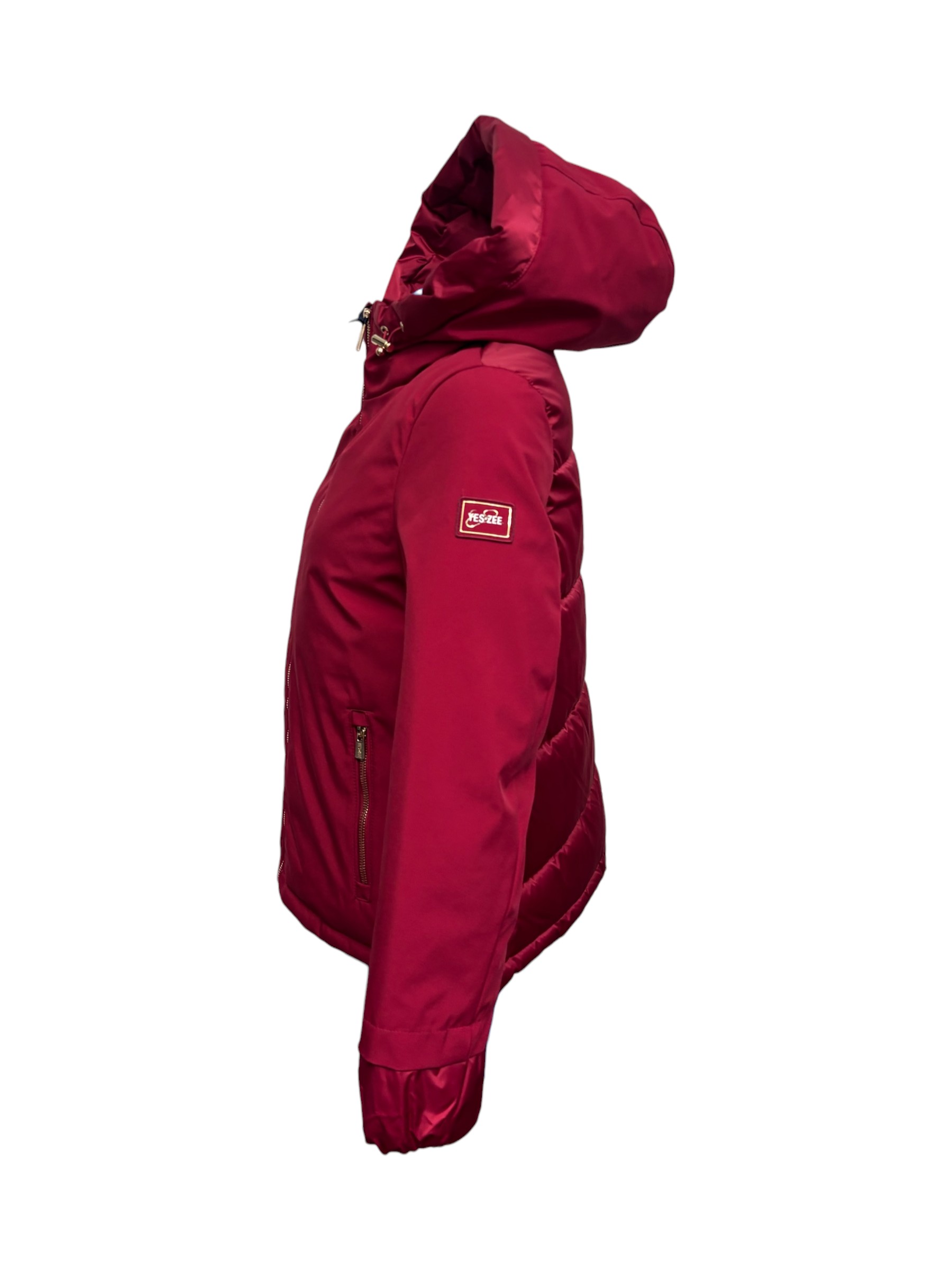 Yes Zee - Giubbino rosso rubino donna con cappuccio - immagine 2