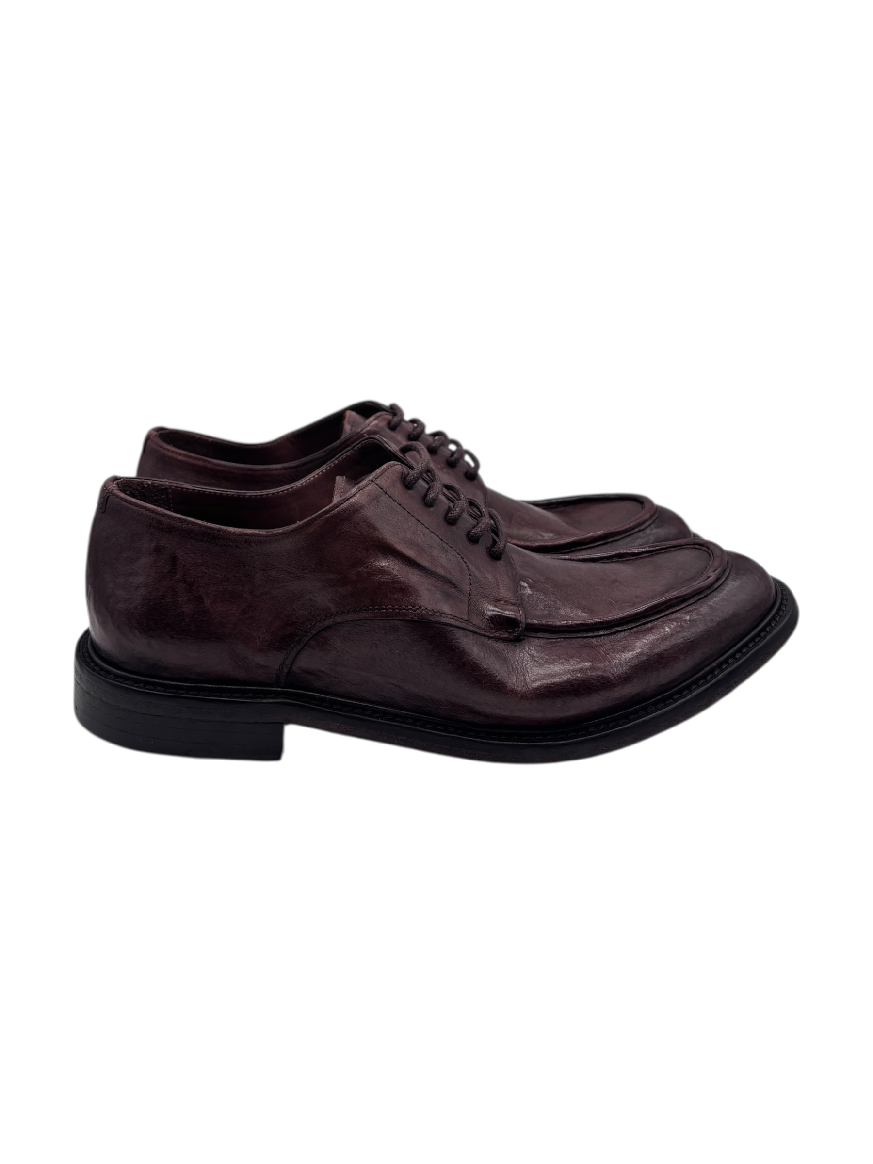 Brecos - Scarpe stringate uomo in pelle spazzolata testa di moro - 42 - immagine 3