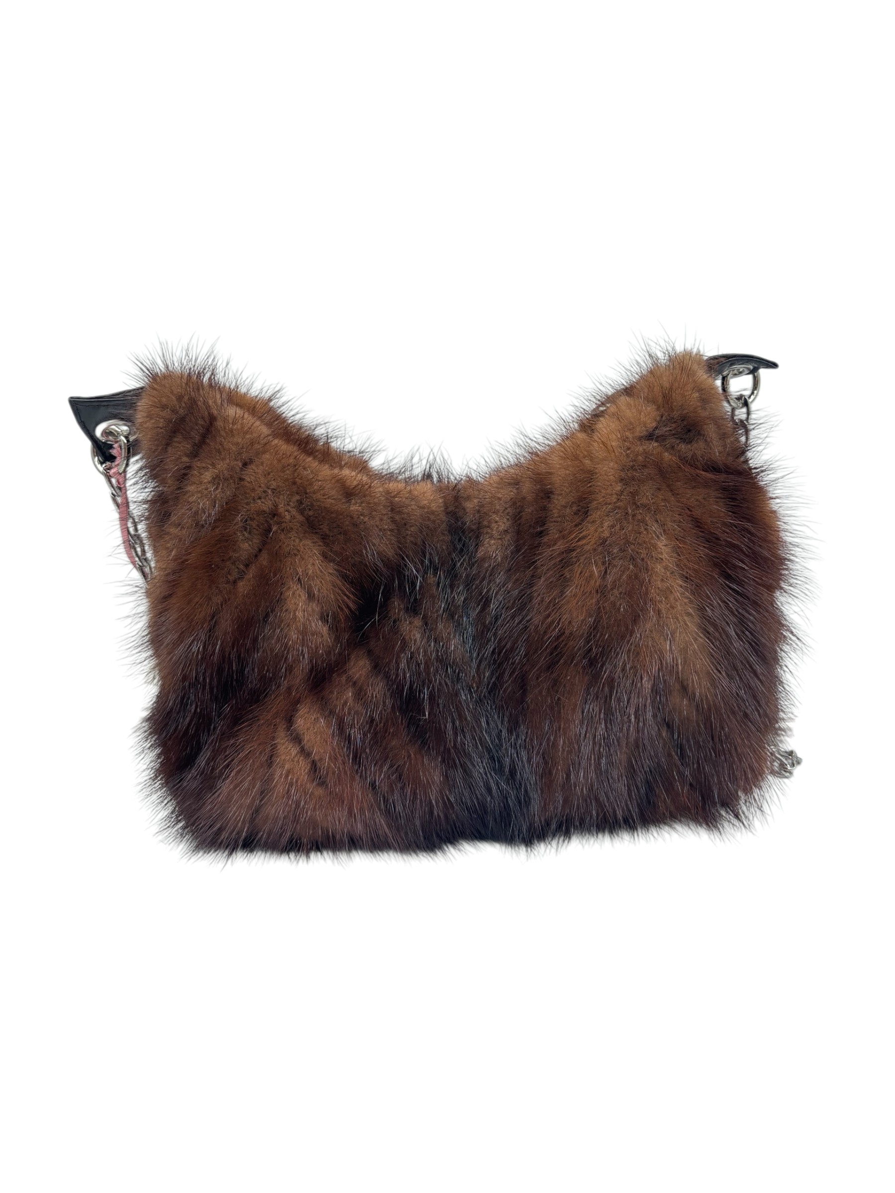 Raphael - Borsa a tracolla in pelle e visone - immagine 3