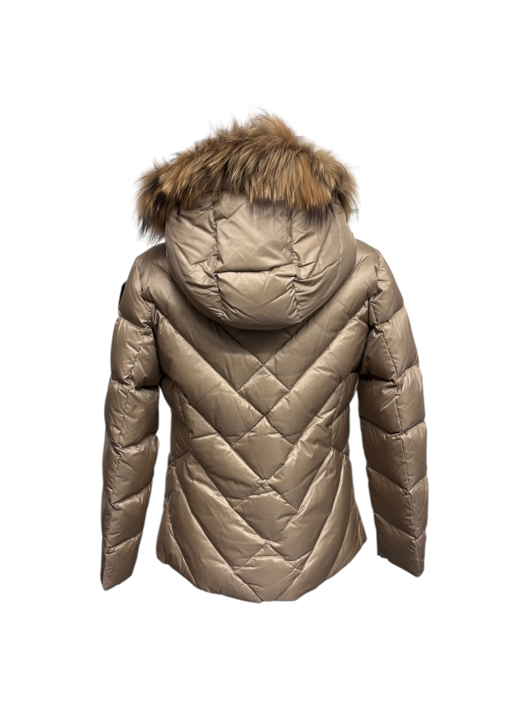 Blauer - Giubbotto beige donna con bordo in pelliccia - immagine 3