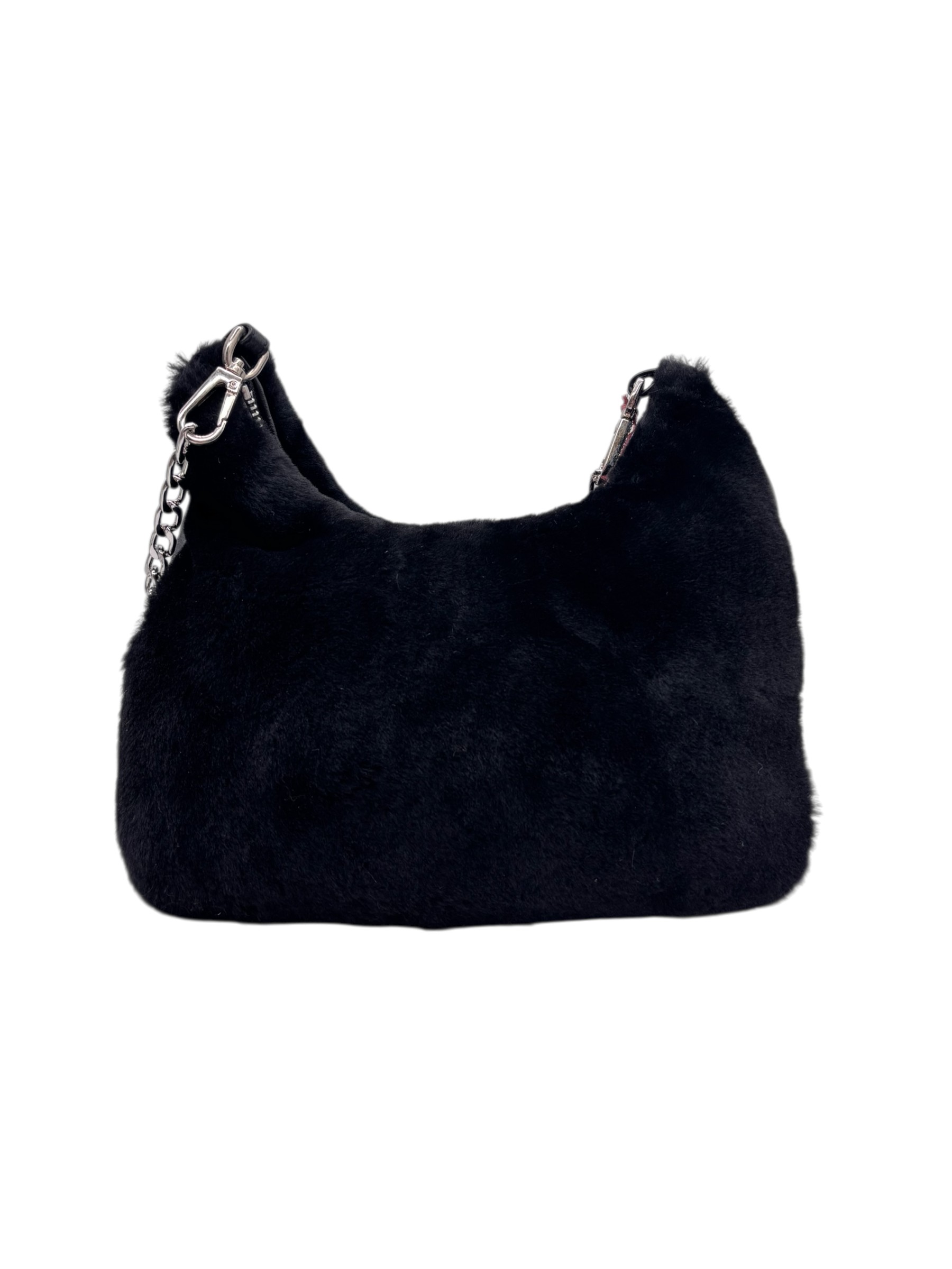 Raphael - Borsa a tracolla in pelle e montone nero - immagine 4