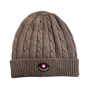 Canadiens - Cappello in maglia lavorazione a trecce verde militare