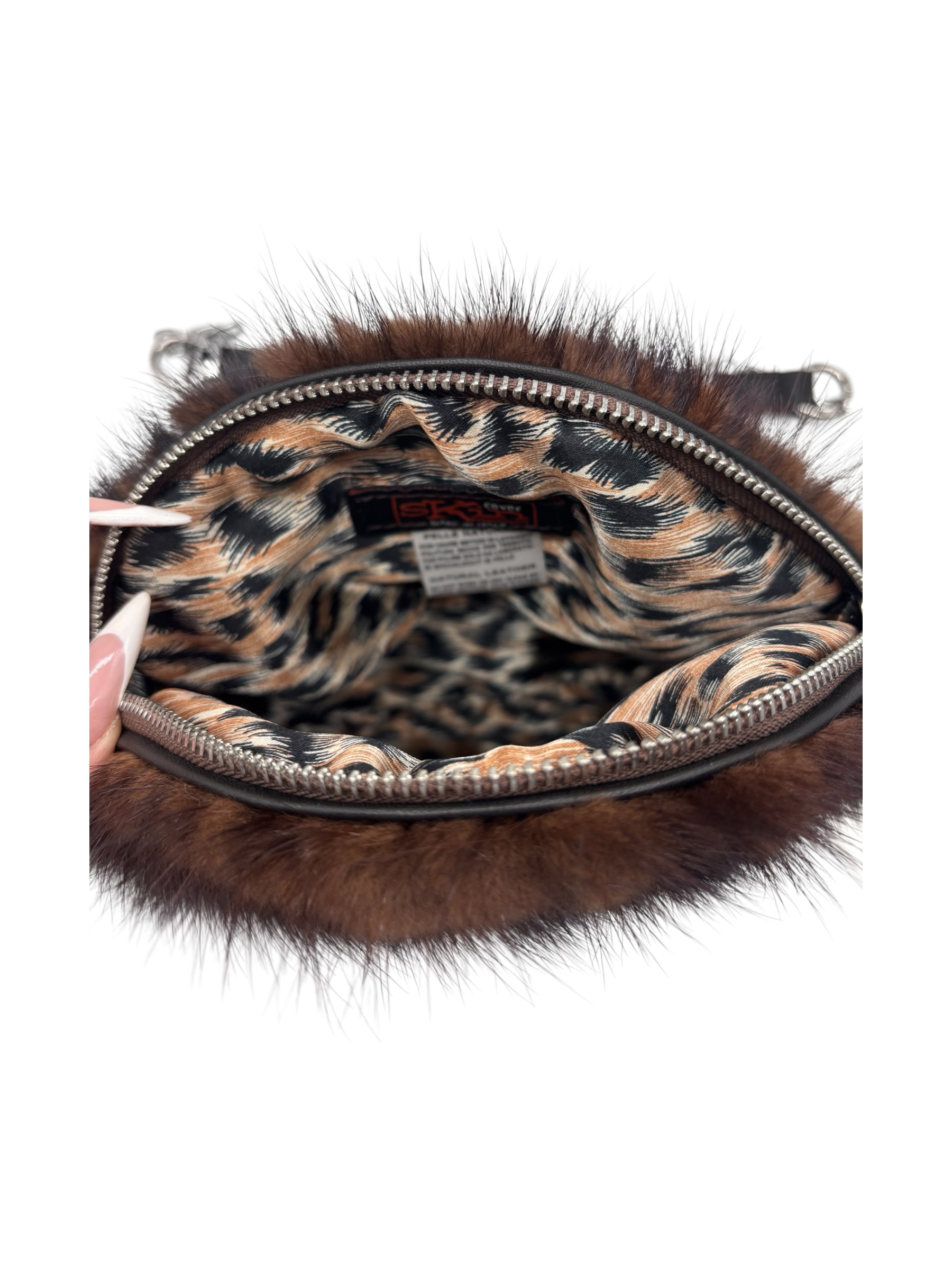 Raphael - Pochette a tracolla in pelle e visone - immagine 5