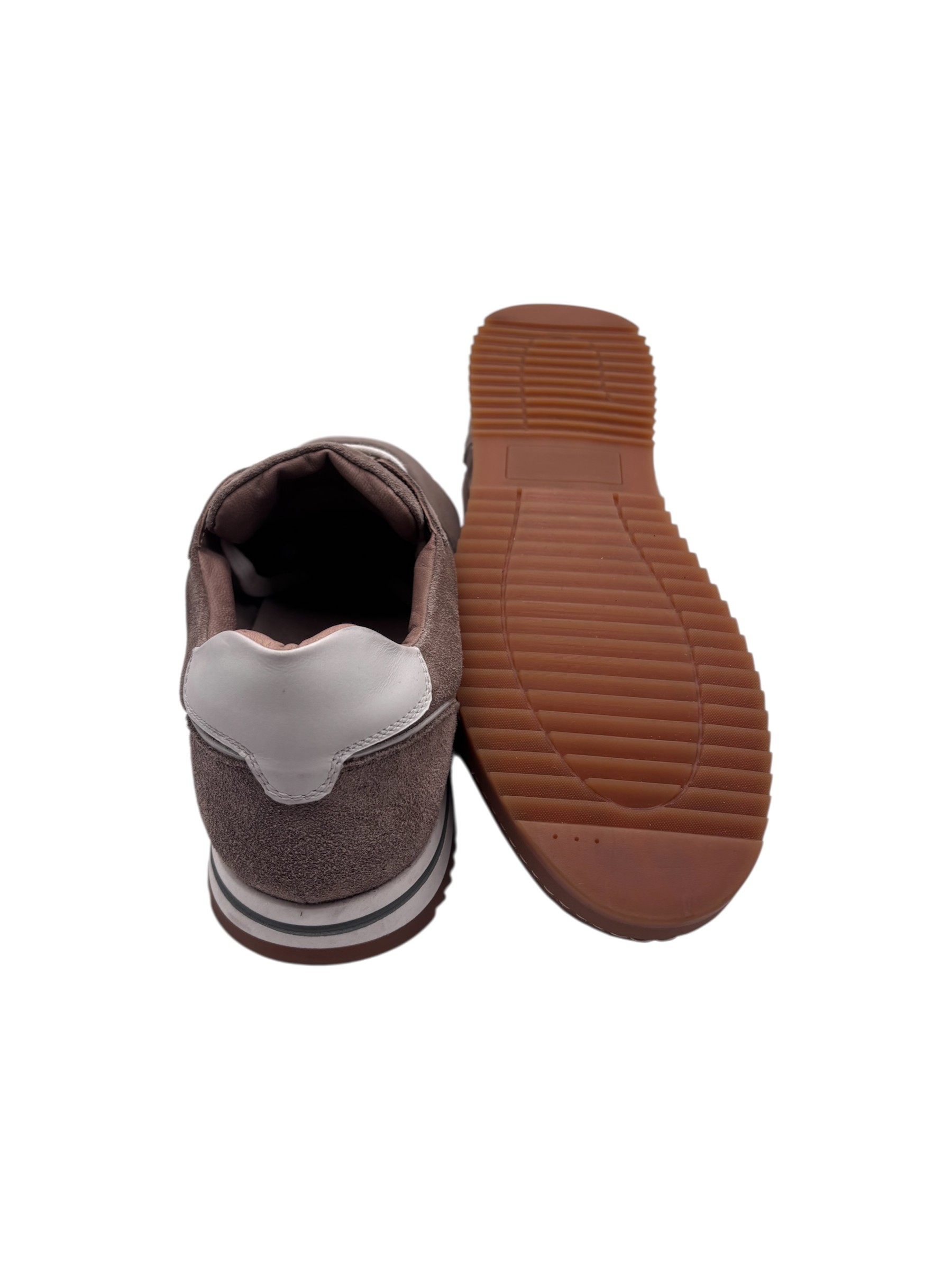 Brecos - Sneakers uomo in pelle scamosciata tortora - 42 - immagine 4