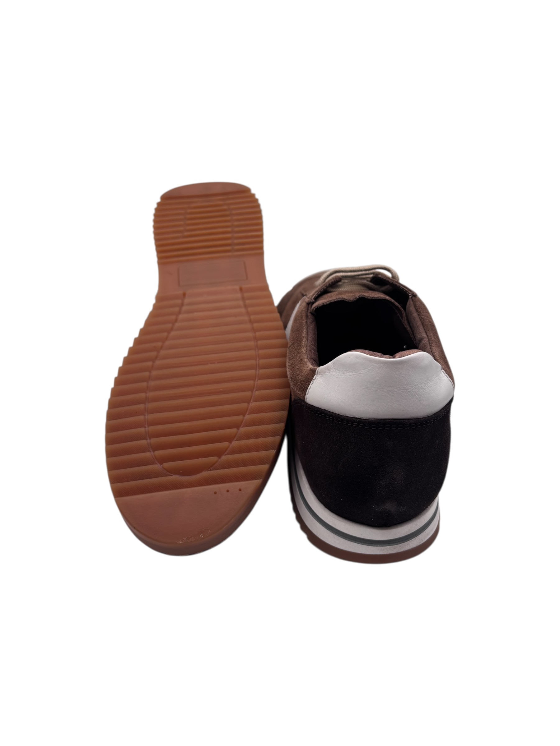 Brecos - Sneakers uomo in pelle scamosciata tabacco – 42 - immagine 4