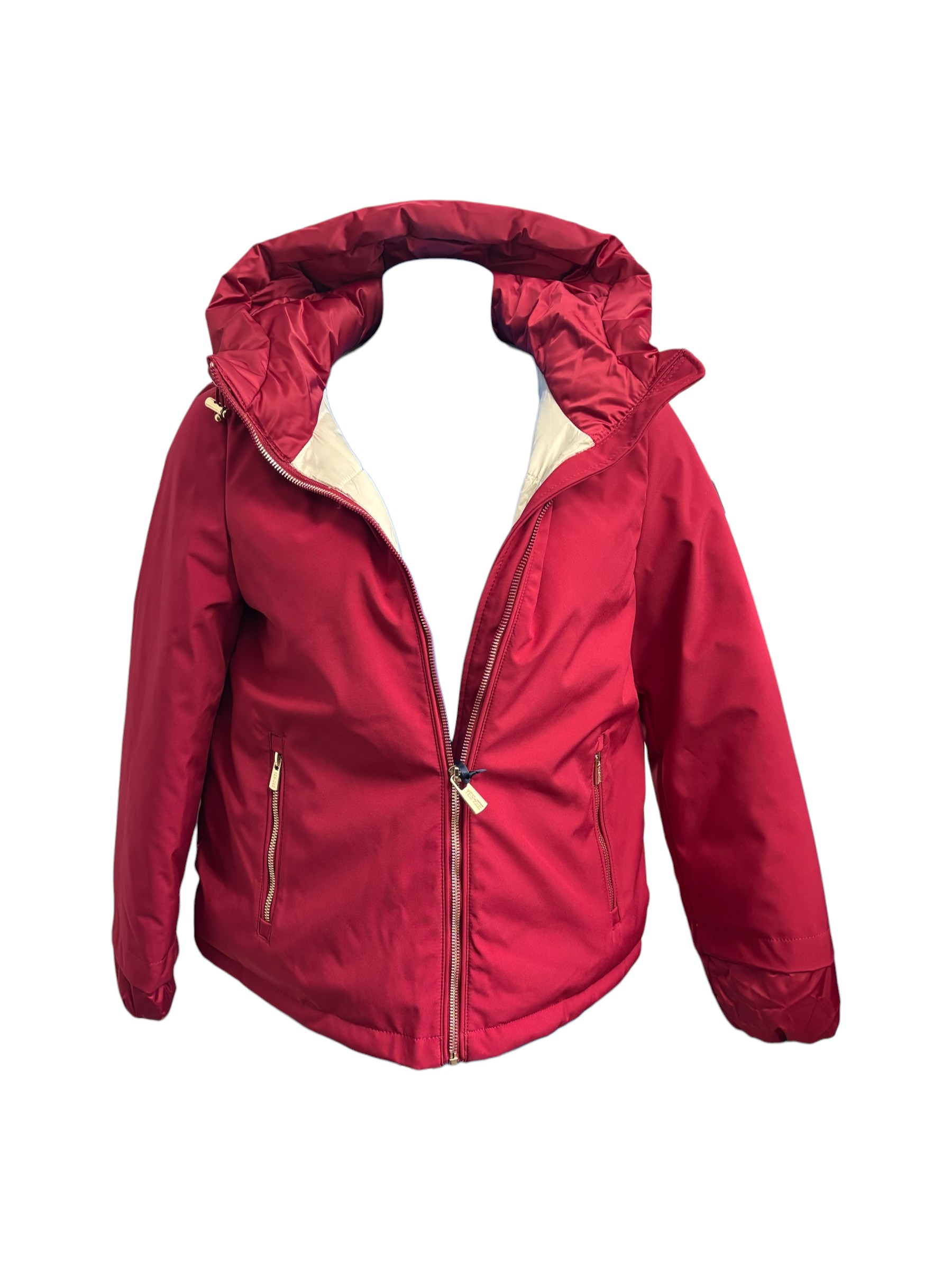 Yes Zee - Giubbino rosso rubino donna con cappuccio - immagine 4