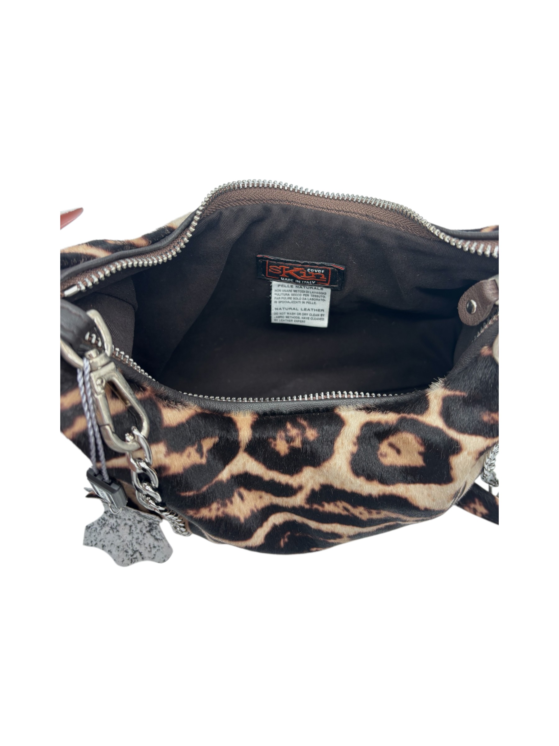 Raphael - Borsa a tracolla in pelle e cavallino leopardato - immagine 5