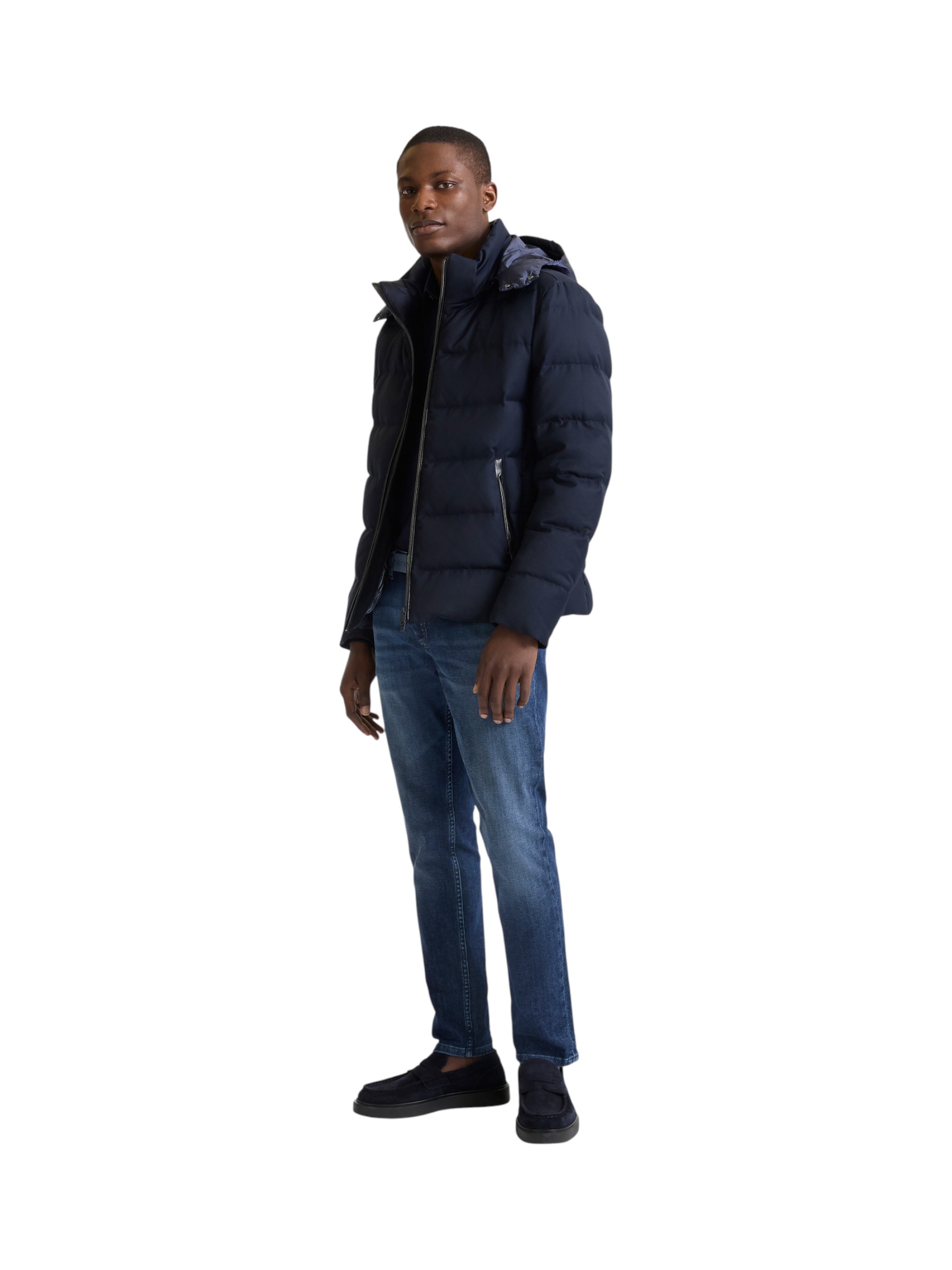 Harmont&Blaine - Piumino uomo in lana tecnica blu con cappuccio - immagine 6