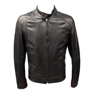 Raphael - Giubbino in pelle nera uomo - 48