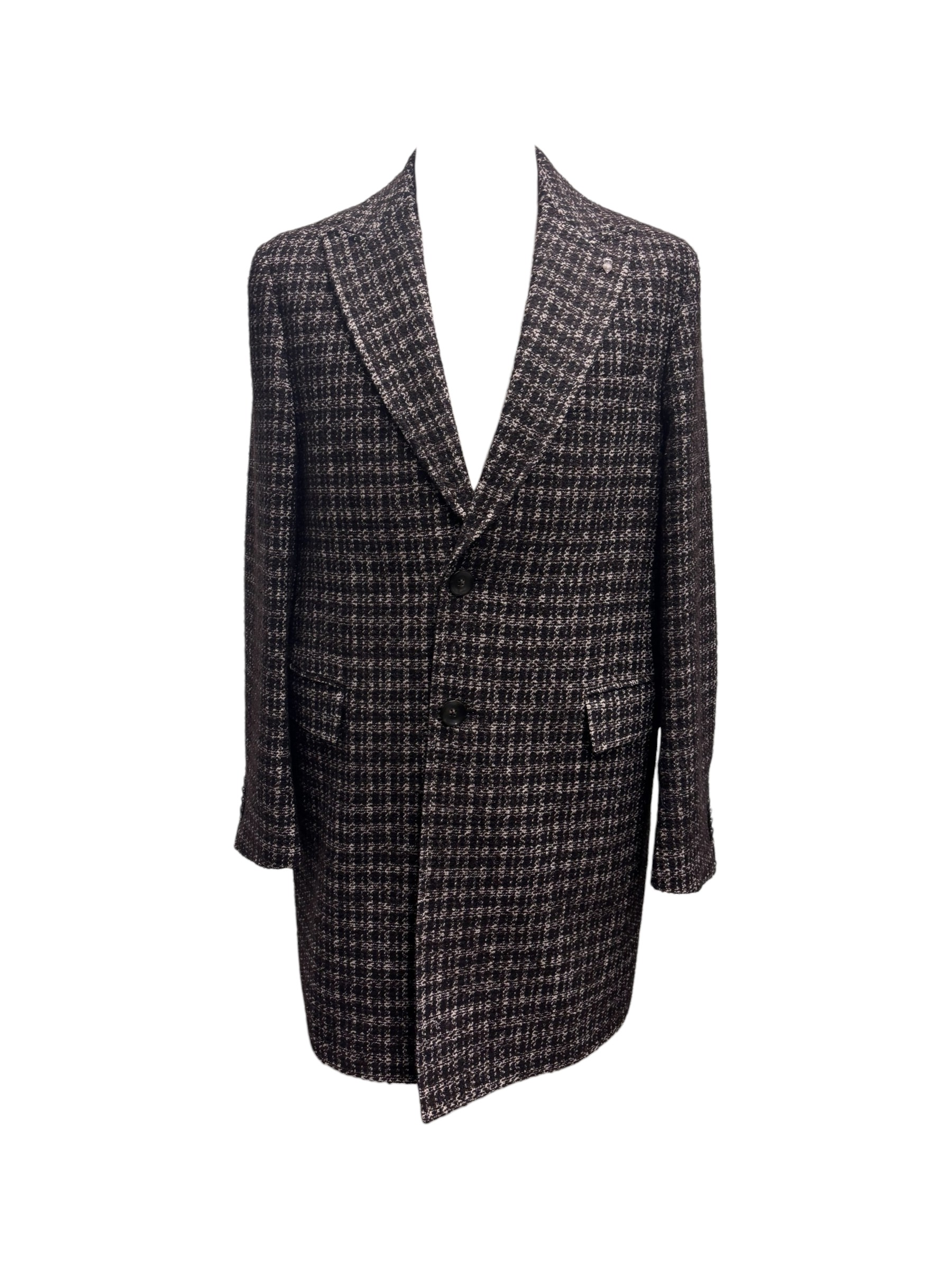 Berry & Brian - Cappotto uomo a quadri testa di moro