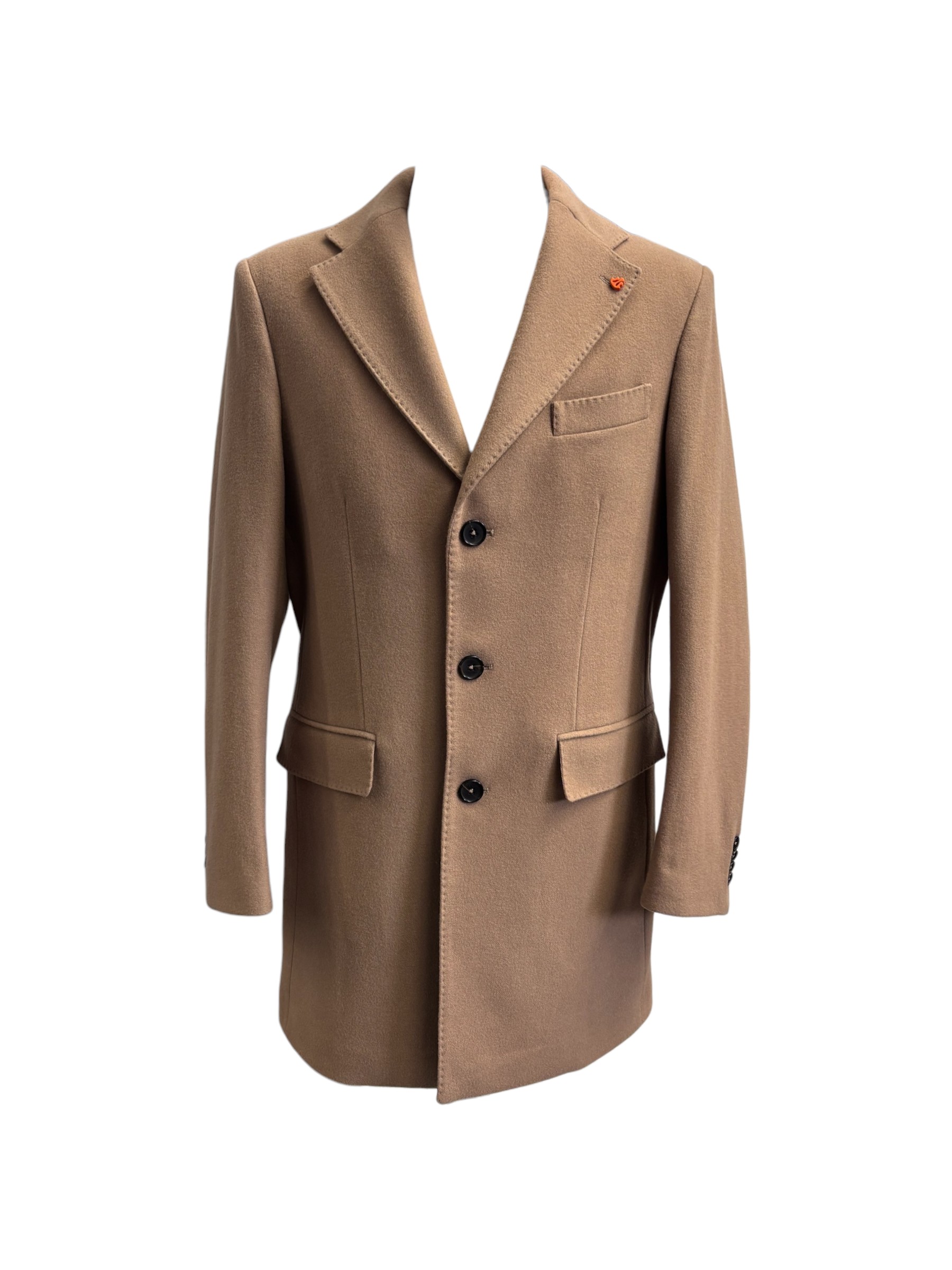 Scarano Napoli - Cappotto monopetto cammello