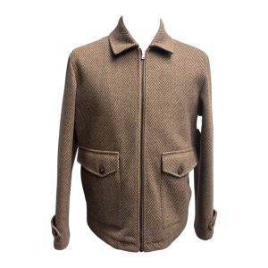 Marco Nils - Giacca a spina di pesce tabacco uomo - 50