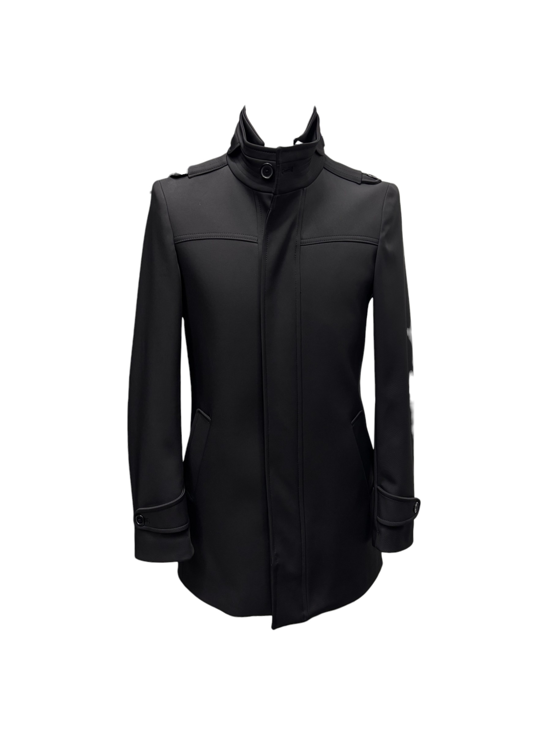 D International - Cappotto corto nero uomo