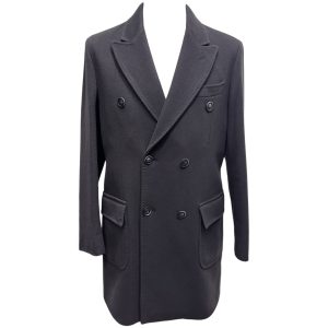 Scarano - Cappotto doppiopetto in lana e cashmere blu - 50