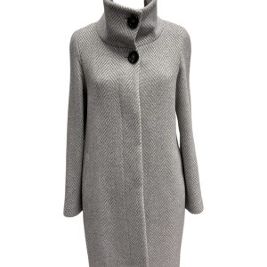 Federica Garoni - Cappotto spigato grigio modello Giulia