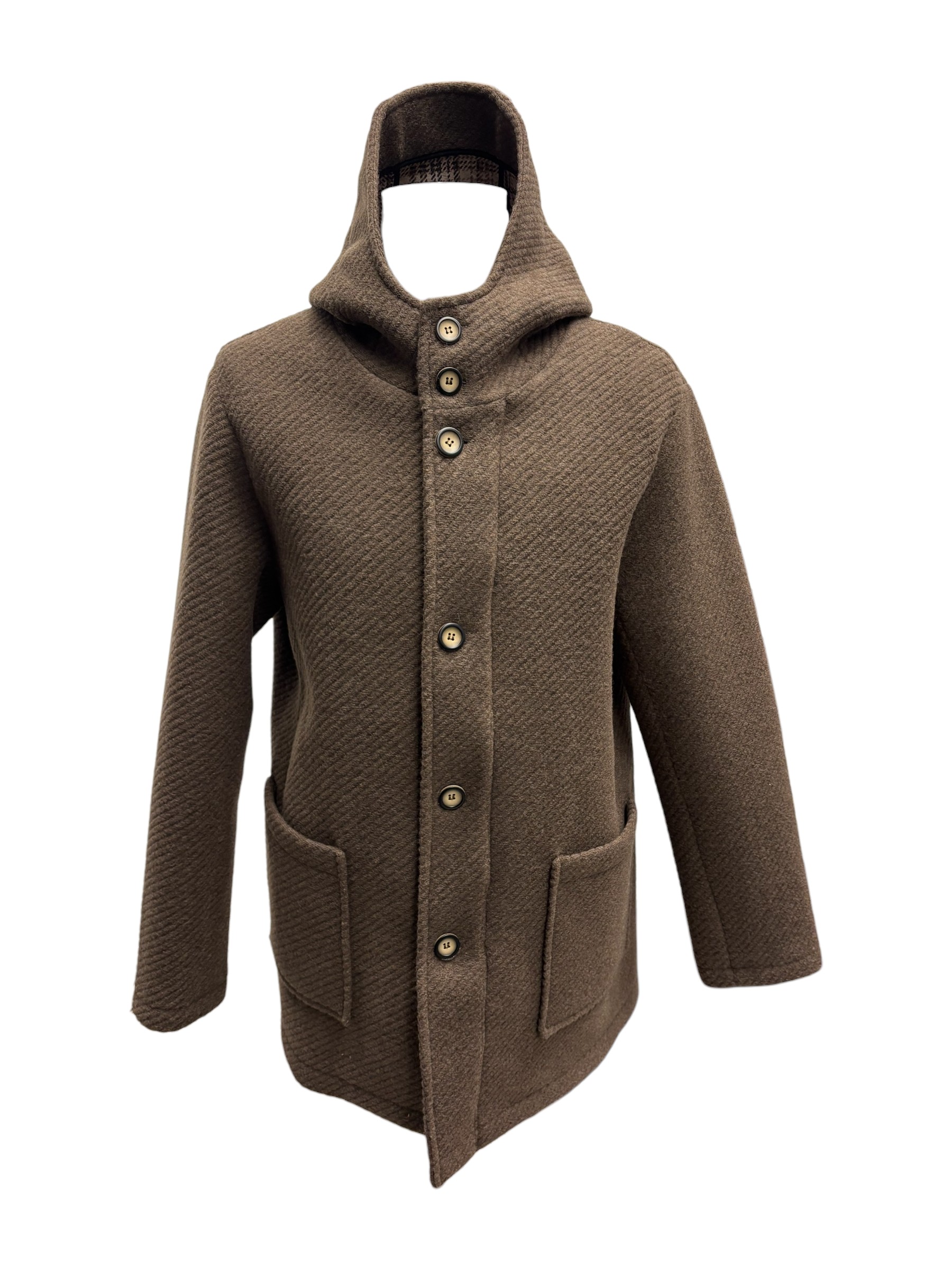 Mentore - Cappotto fango in lana cotta - XL