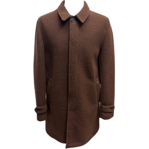 Mentore - Cappotto cioccolato in lana cotta - XL