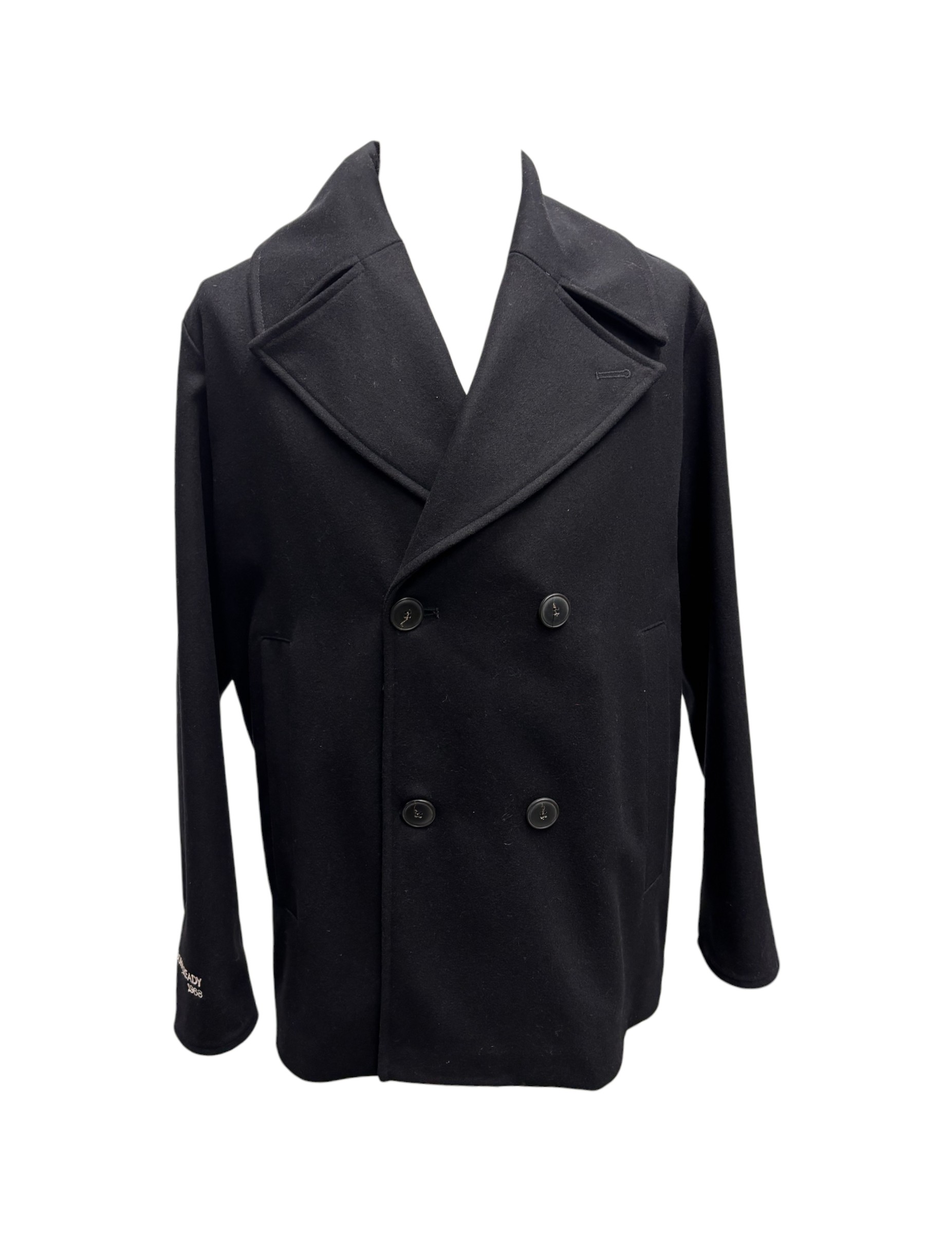 Gino Gori - Giaccone doppiopetto nero in lana