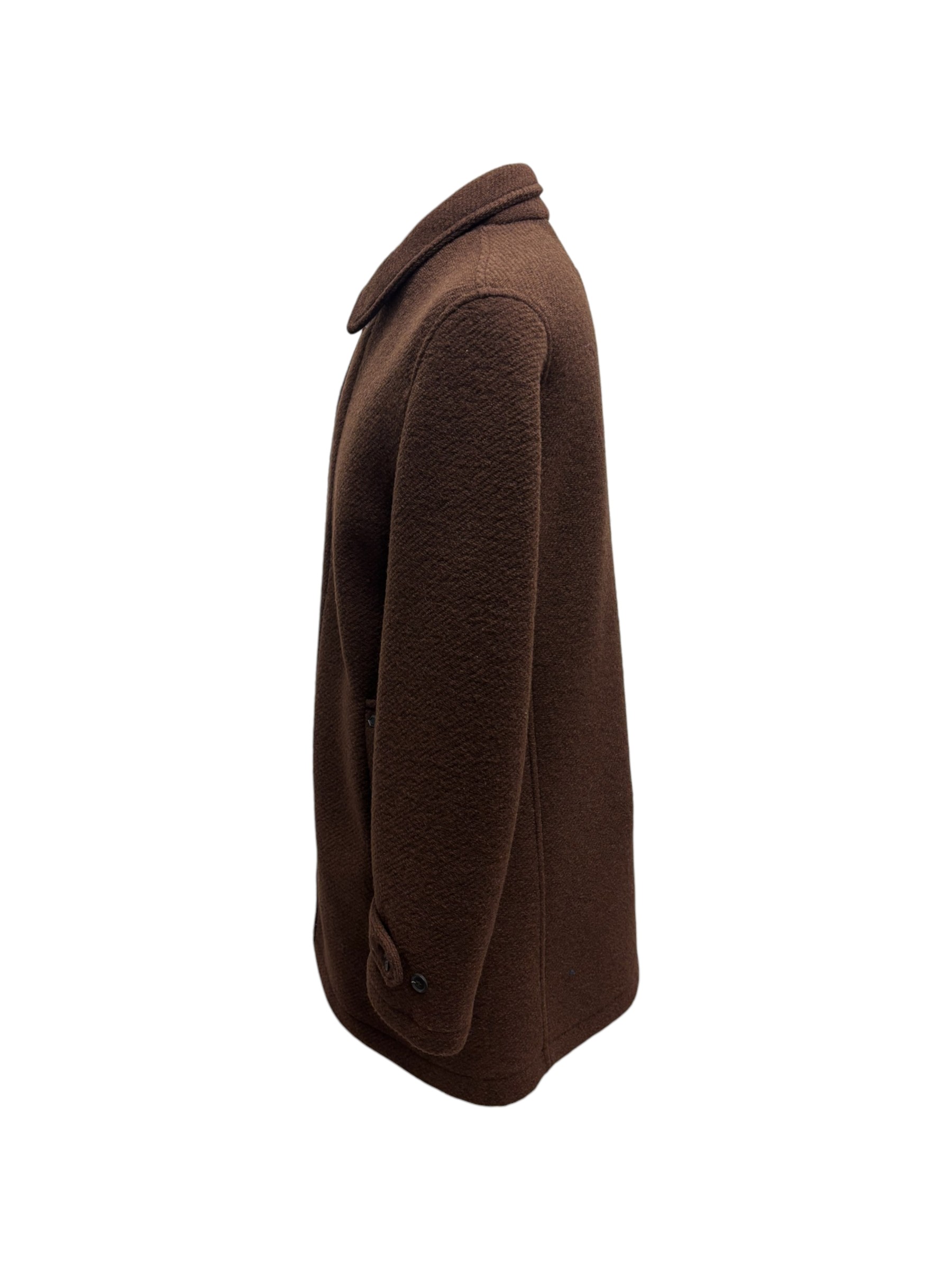 Mentore - Cappotto cioccolato in lana cotta - XL - immagine 2