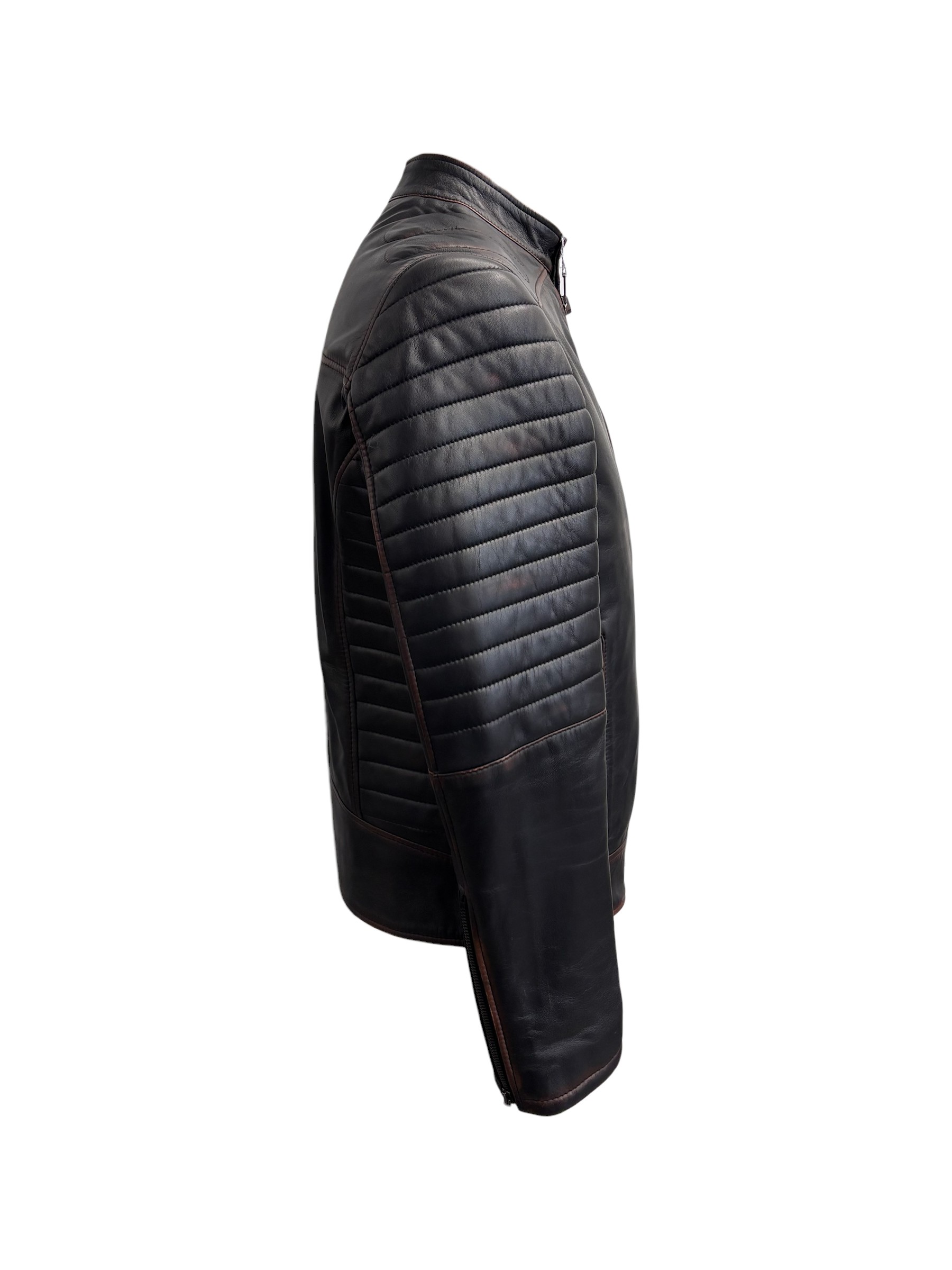 Skin Cover - Giubbino in pelle nera tamponata uomo - 50 - immagine 2