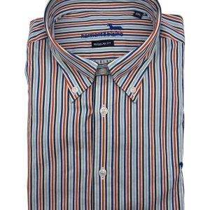 Harmont & Blaine - Camicia regular fit in cotone a righe multicolore - 3XL