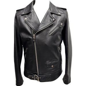 Raphael - Giubbino in pelle nera uomo modello Chiodo - 50