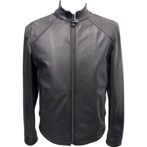 Raphael - Giubbino in pelle nera uomo