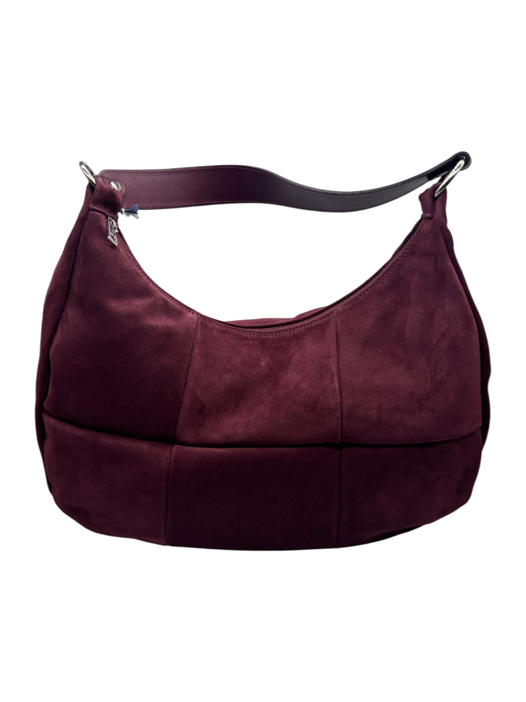 Raphael - Borsa a spalla in pelle scamosciata bordeaux