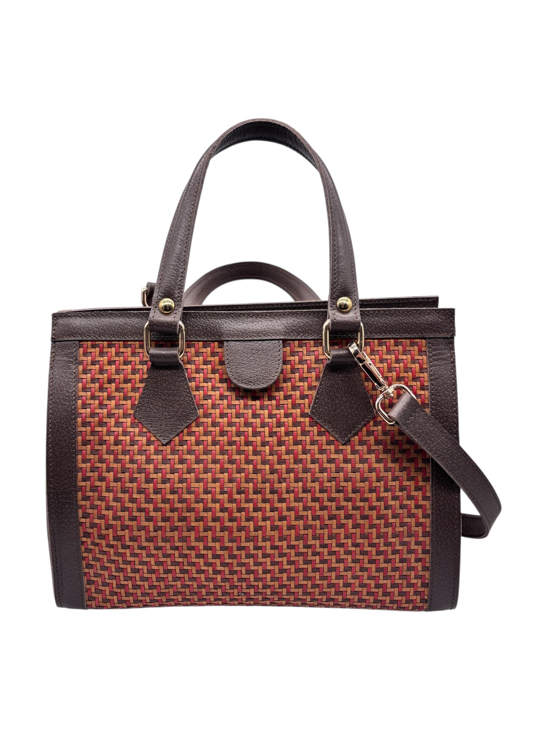 Raphael - Borsa a mano in pelle intrecciata multicolore