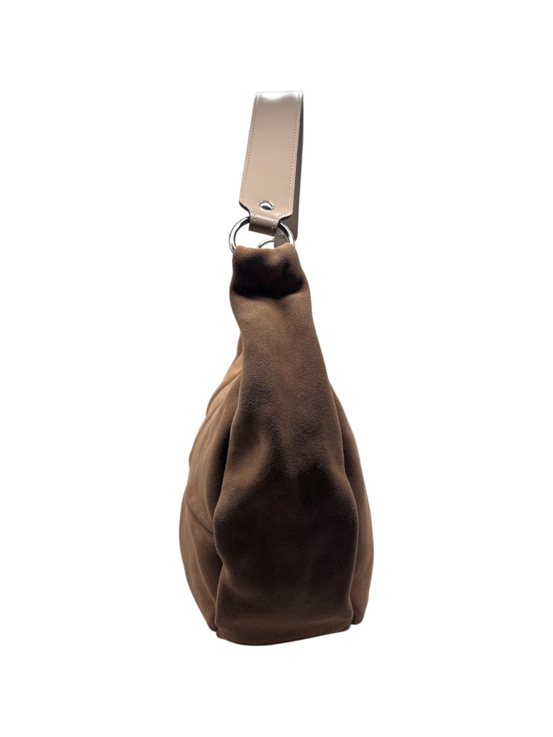 Raphael - Borsa a spalla in pelle scamosciata cammello - immagine 2