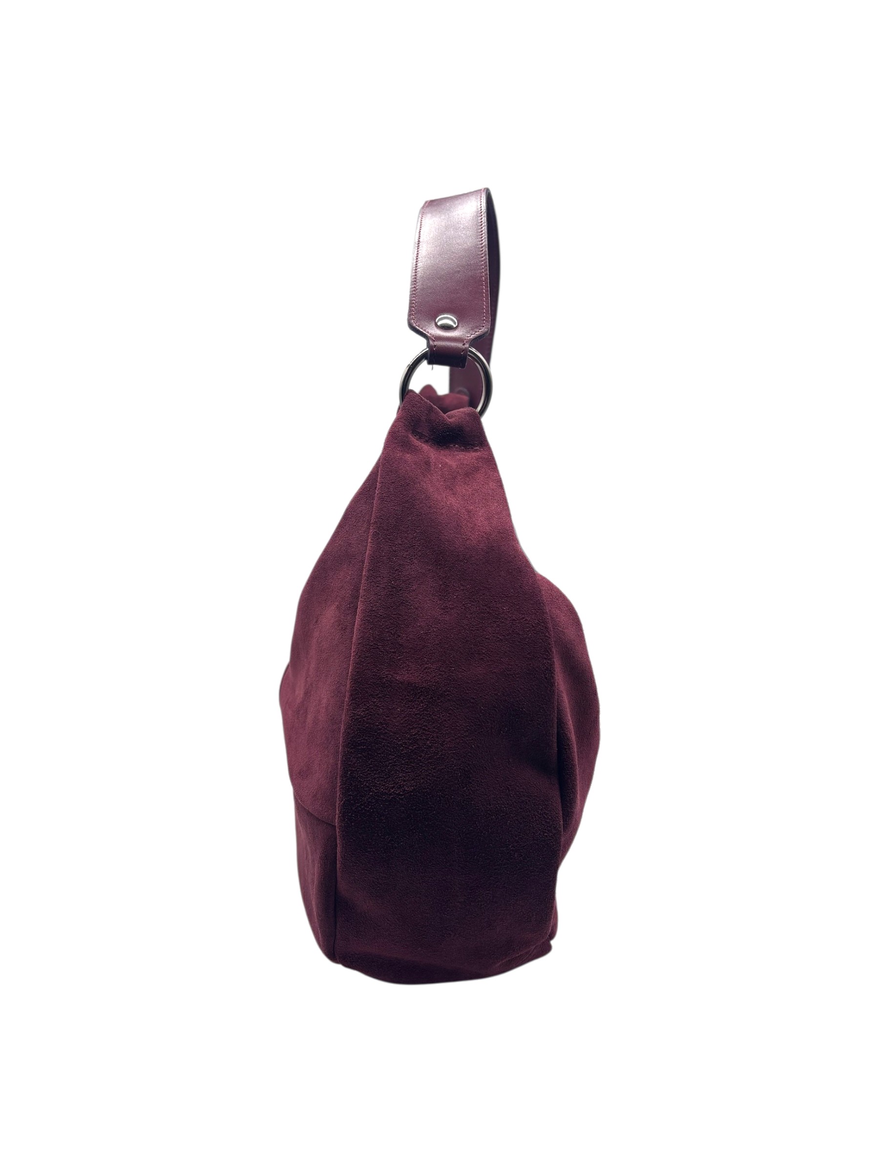 Raphael - Borsa a spalla in pelle scamosciata bordeaux - immagine 2