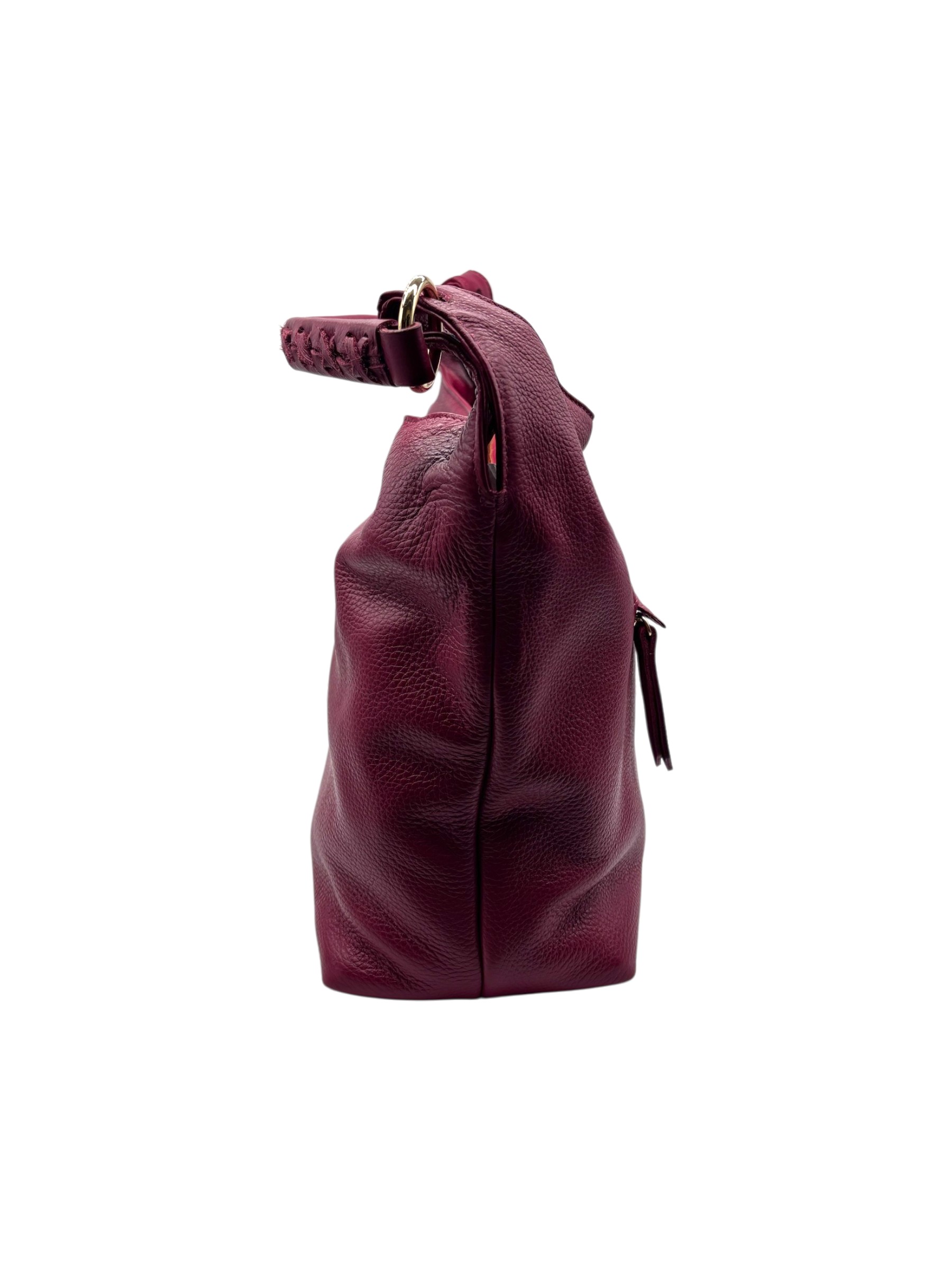 Raphael - Borsa a spalla bordeaux in pelle martellata - immagine 2