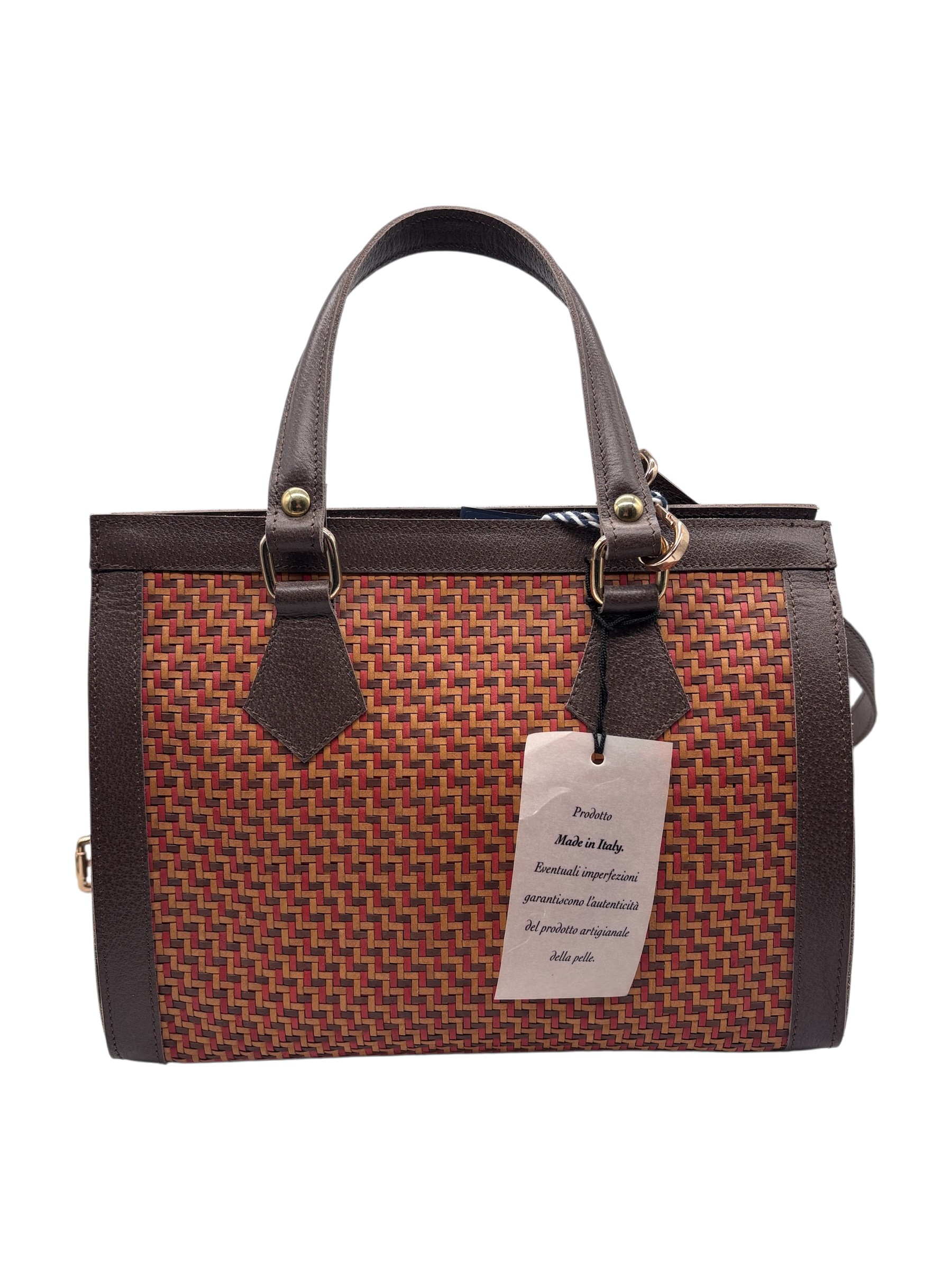 Raphael - Borsa a mano in pelle intrecciata multicolore - immagine 3