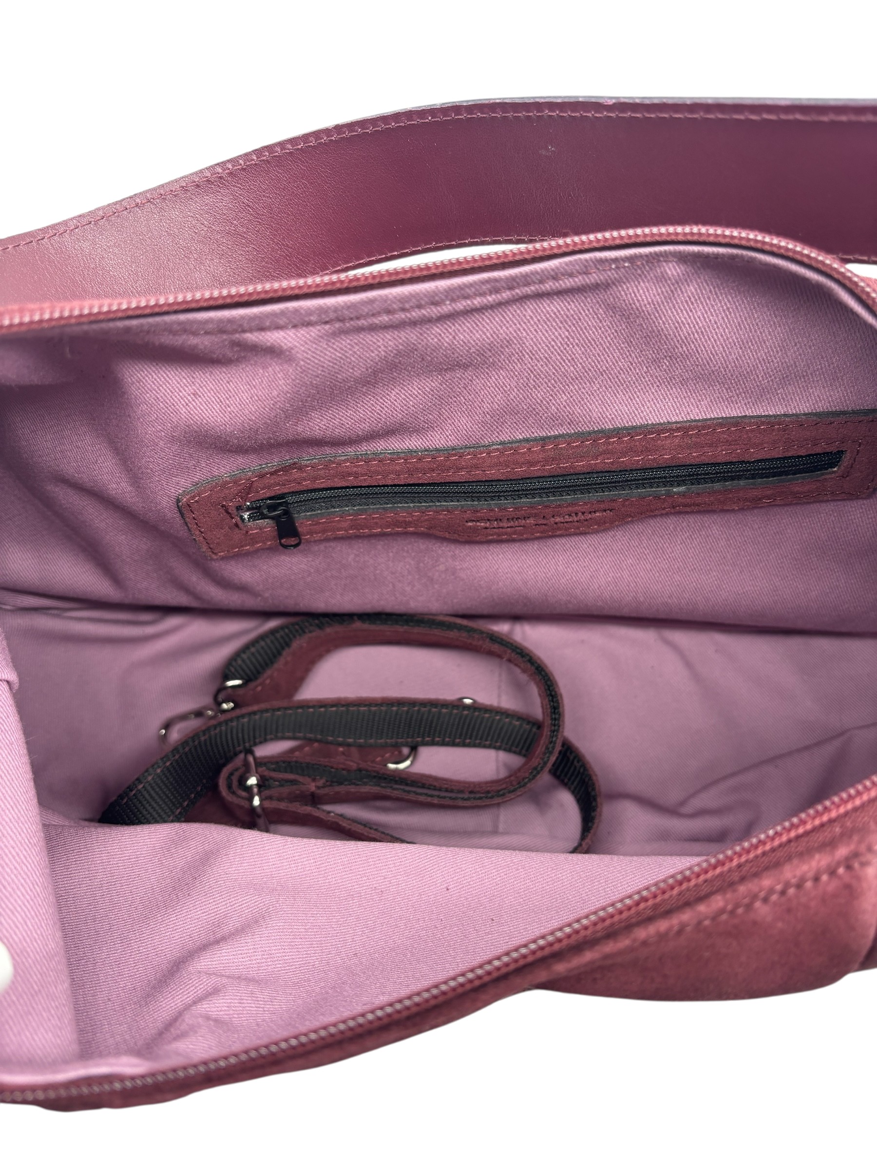 Raphael - Borsa a spalla in pelle scamosciata bordeaux - immagine 5