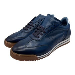 Brecos - Sneakers uomo in pelle blu ocean - 42