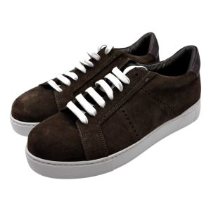 Brecos - Sneakers uomo in camoscio verde militare - 42