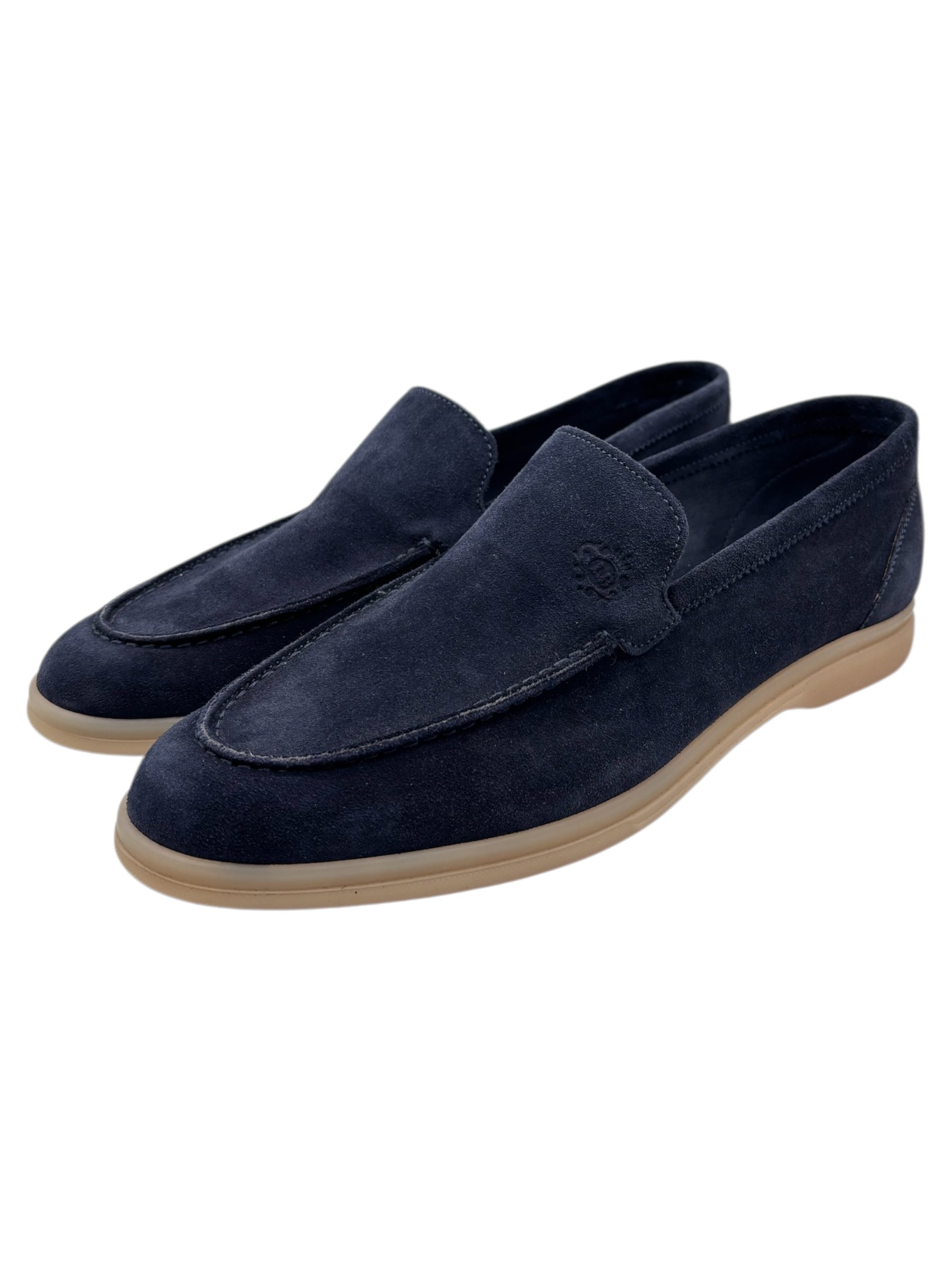 Luigi Borrelli - Mocassini uomo in camoscio blu - 42