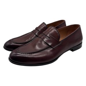 Brecos - Mocassini uomo in pelle color cuoio scuro - 42