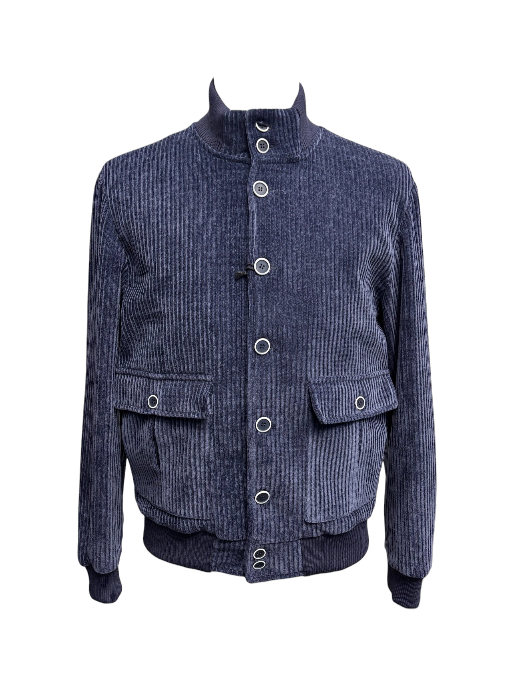 Marco Nils - Bomber uomo in velluto a coste blu polvere