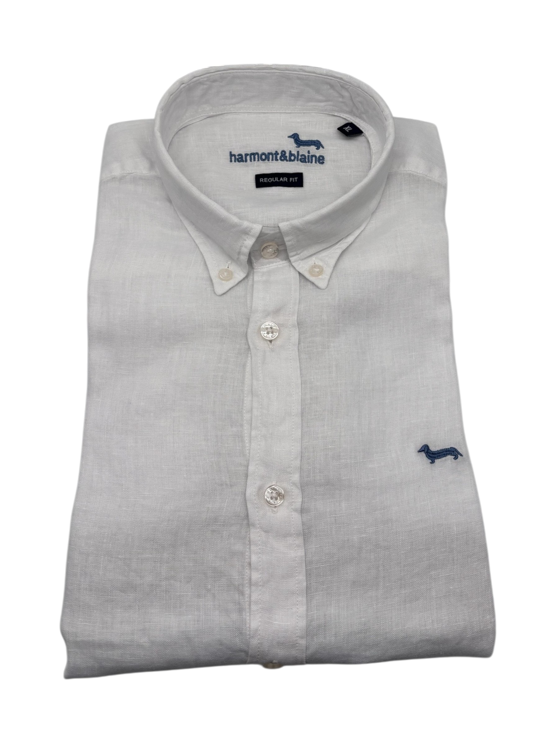 Harmont & Blaine - Camicia regular fit in lino bicolore sfumato - XL