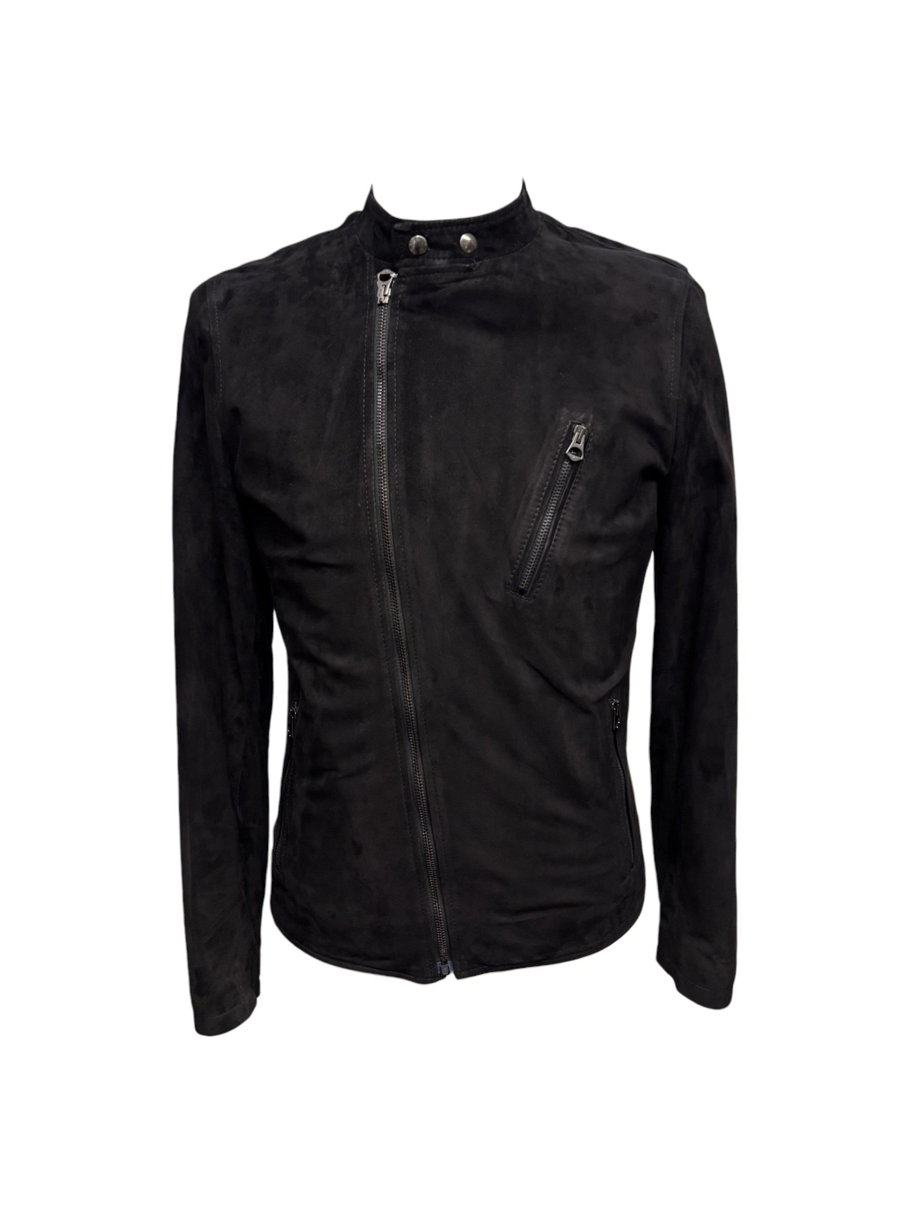 Raphael - Giubbino in pelle scamosciata nera - 48