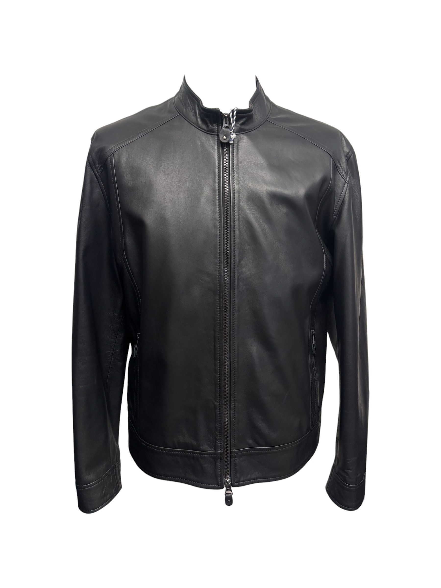 Raphael - Giubbino in pelle nera uomo modello Piero