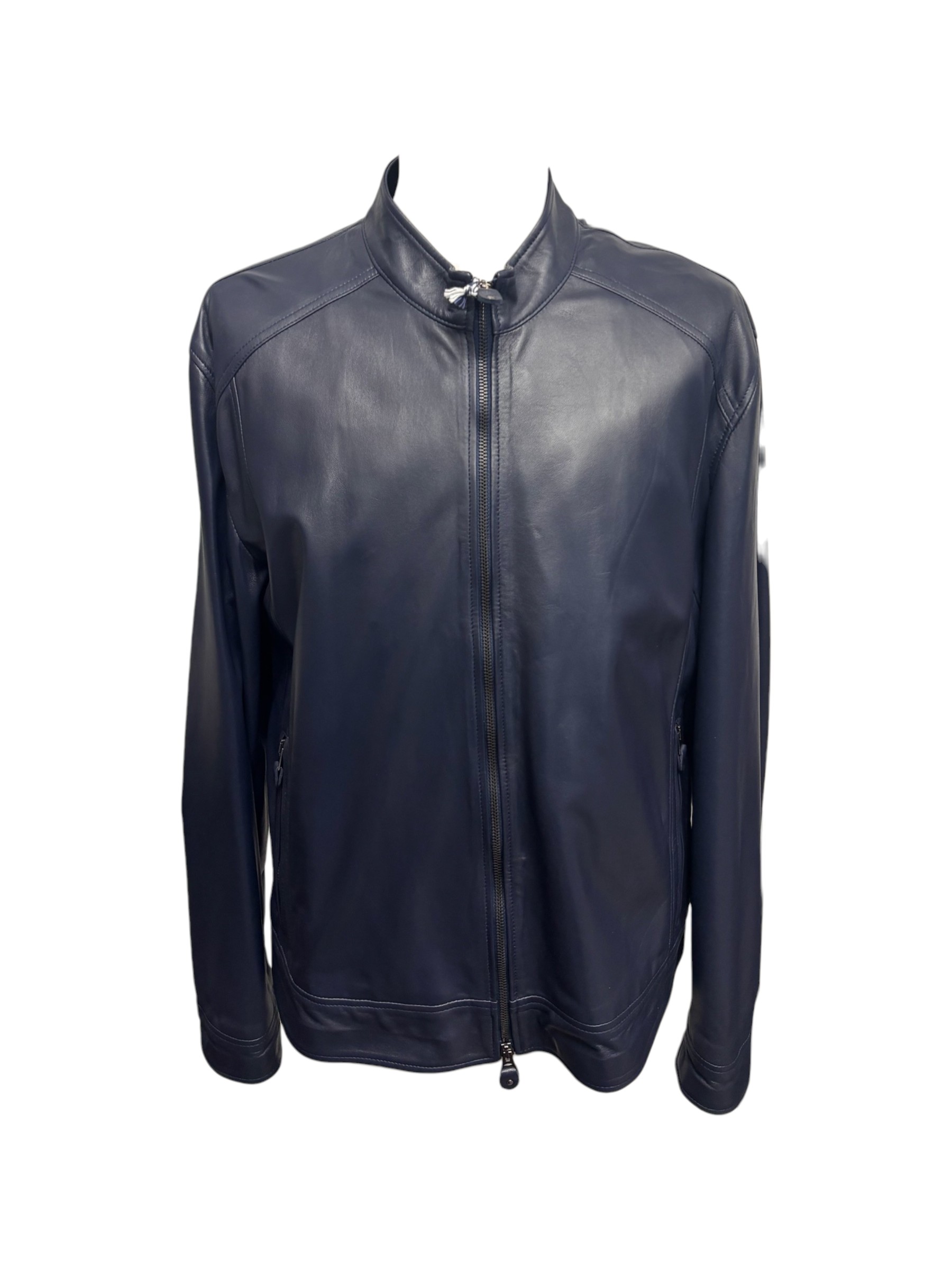 Raphael – Giubbino in pelle blu notte uomo modello Piero